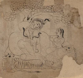 Shiva og Parvati, 1800-tallet.