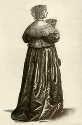 Viser kjolen af en engelsk gentlewoman, 1640, 1937.