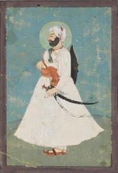 Sikh-adelsmand i profil, c1800