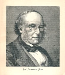 Sir Rowland Hill, ophavsmand til frimærket, 1893.