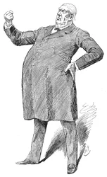 Sir William Harcourt i et fulminerende øjeblik, 1890