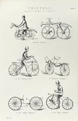 Seks tidlige former for cykel, c1870