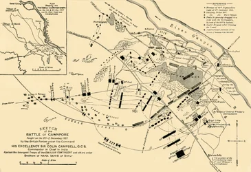 Skitse af slaget ved Cawnpore, 1857, 1901.
