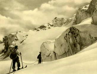 Skiløb i Silvretta, Østrig, c1935.