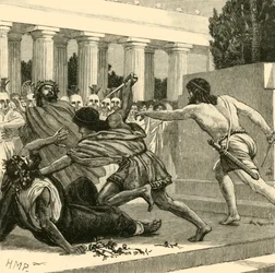 Slagtning af Pisistratidae, 1890.