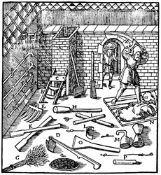 Smeltning af malme guld, sølv, kobber og bly, 1556