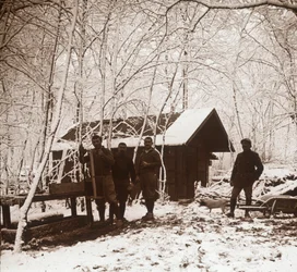 Soldater i sneen, Foret de la Reine, Frankrig, c1914-c1918