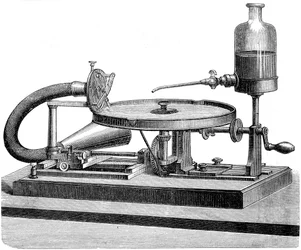Lydoptagelsesskive Elektricitetsmotor Batterivæske, c1880