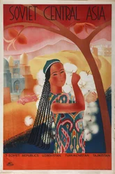 Sovjetisk Centralasien-plakat af Intourist-selskabet, 1934