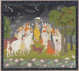 Sri Krishna med fløjten, ca. 1790-1800.