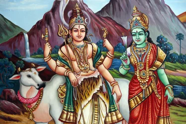 Sri Vadampathira Kaliamman hinduistiske tempel. Shiva og Parvati. Singapore