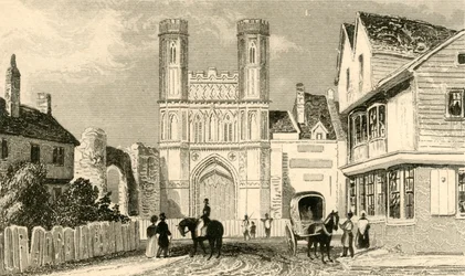 St. Augustines Gate, Canterbury. Kent, c1835.