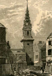 St. Brides Church, Fleet Street, 1824, 1897.