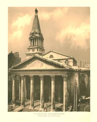 St George, Bloomsbury, Udsigt fra sydøst, midten af slutningen af det 19. århundrede.