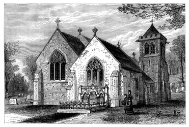St Michaels Church og Benjamin Disraelis grav 1804-1881, slutningen af det 19. århundrede