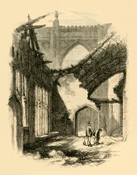 St. Stephens Kapel. - Interiør efter Branden, 1881.