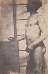 [Stående nøgen mand], ca. 1856.