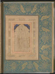 Standing Youth in a Cape, Folio fra Bellini Album, slutningen af det 16. århundrede.