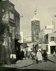 Gadescene i Tanger, Viser moske, 1902.