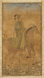 Sultan Abdullah Qutb Shah 1614-74 til hest, ca. 1635.
