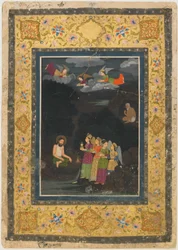 Sultan Ibrahim ibn Adham af Balkh besøgt af engle, begyndelsen af det 18. århundrede.