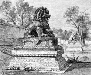 Sommerpalads, bronzeløve, kejsermagtens emblem, c1890