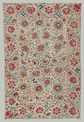 Suzani: gardin eller sengebetræk, omkring 1800.
