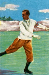 Den svenske kunstskøjteløber Gillis Grafström, 1928.