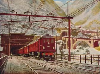Swiss Express forlader den store St. Gotthard-tunnel, 1926