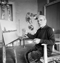 MALEREN VIRGILIO GUIDI I SIN STUDIO - VENEDIG - 1970