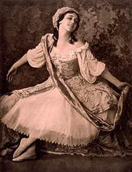 Tamara Karsavina, russisk ballerina, i Nikolai Tcherepnins ballet Le Pavillon dArmide, 1913