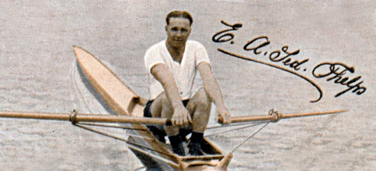 Ted Phelps, verdensmester i professionel sculling, 1935