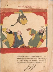 Asketen og hans gæst med musen stjæler asketens mad, folio fra en Kalila..., 18.