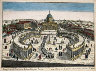 Basilikaen og Peterspladsen i Vatikanet.