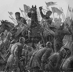 Biskoppen af Durhams anklager i Falkirk, 22. juli 1298, c1880