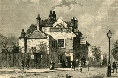 Den Sorte Løve, Church Street, Chelsea, i 1820, ca. 1876