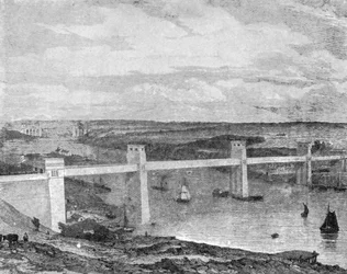 Britannia Tubular Bridge over Menai-strædet, 1850..., 1901.