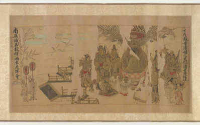 Buddhaen henvender sig til Yamaraja ved Kusinagara, 12.-13. århundrede.