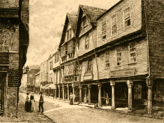 The Butterwalk, Dartmouth, 1898.