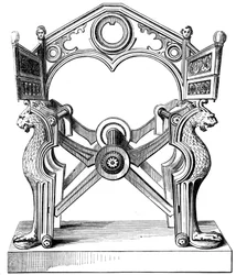 Dagoberts stol, 7. århundrede, 1849