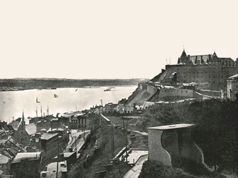 Citadellet og St Lawrence-floden, Quebec, Canada, 1895.