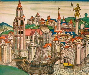 Byen Treviso med en karak, 1493
