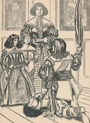 Grevinden modtager bannerne, c1907