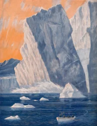 Den dramatiske fødsel af et kæmpe isbjerg, 1935