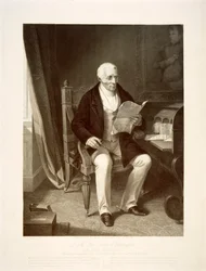 Hertugen af Wellington læser forsendelser i hans hjem i Apsley House, London, 1846