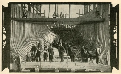 Det engelske fartøj, Discovery, On The Stocks, 1901.