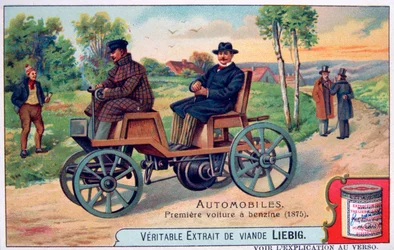 Den første benzinbil, 1875, c1900