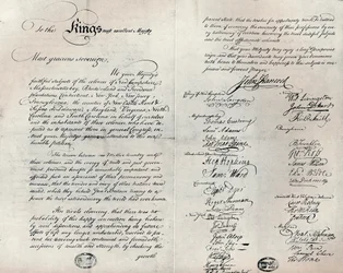 Fitzwilliam kopi af Olive Branch Petition, 1775