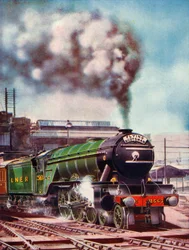 The Flying Scotsman forlader Kings Cross Station, trukket af nr. 2563, 1935-36.