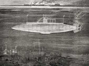 Den franske flådeubåd Gustave Zédé, som blev søsat i 1900.